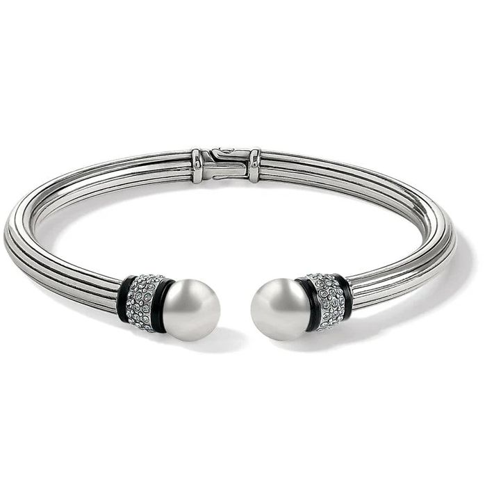 Meridian Open Hinged Bangle Black