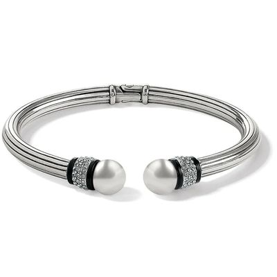 Meridian Open Hinged Bangle Black
