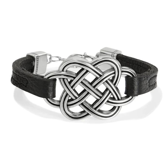 Interlok Trellis Leather Bracelet, Color: JF0099 Black