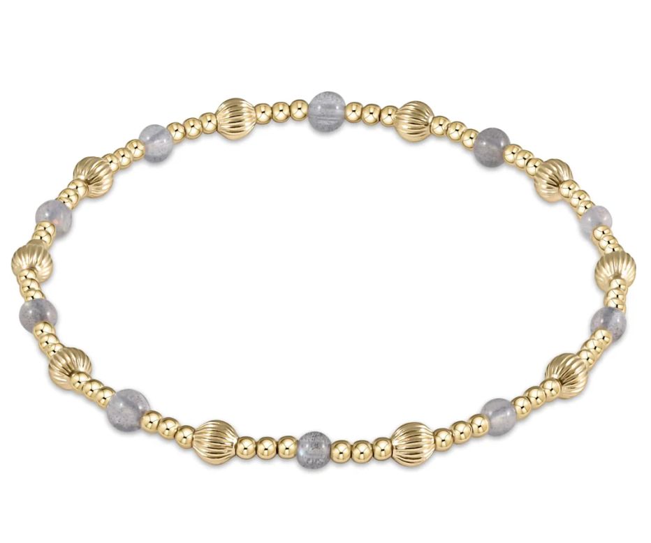 Dignity Sincerity Gemstone Pattern Bracelet 4mm, Color: Riverstone