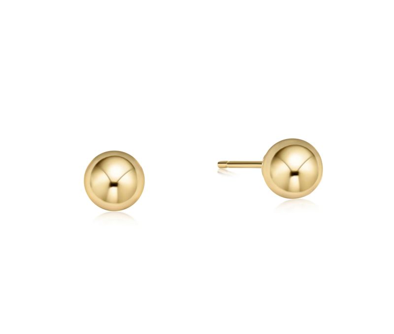 Enewton Classic Gold Ball Stud 6mm earrings, waterproof everyday jewelry available at our boutique in Poughkeepsie, NY