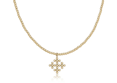 15&quot; Classic Beaded Signature Gold 2mm Cross Encompass Choker