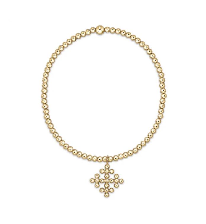 Enewton Extends Classic Gold 2.5mm Bead Bracelet Classic Beaded Signature Cross Encompass Gold Charm