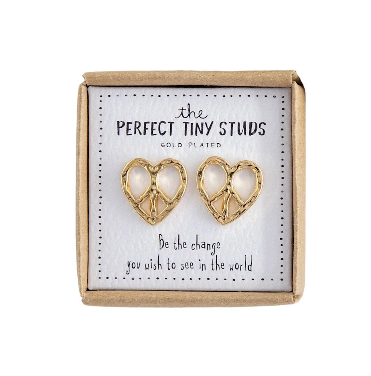 Perfect Tiny Studs Peace Heart