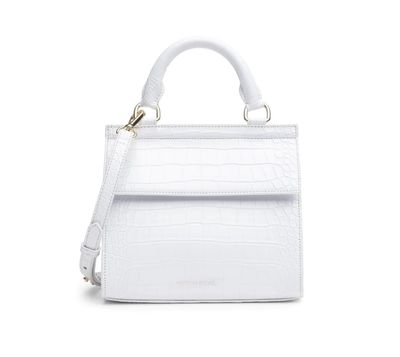 The Mini Luncher White Faux Crocodile