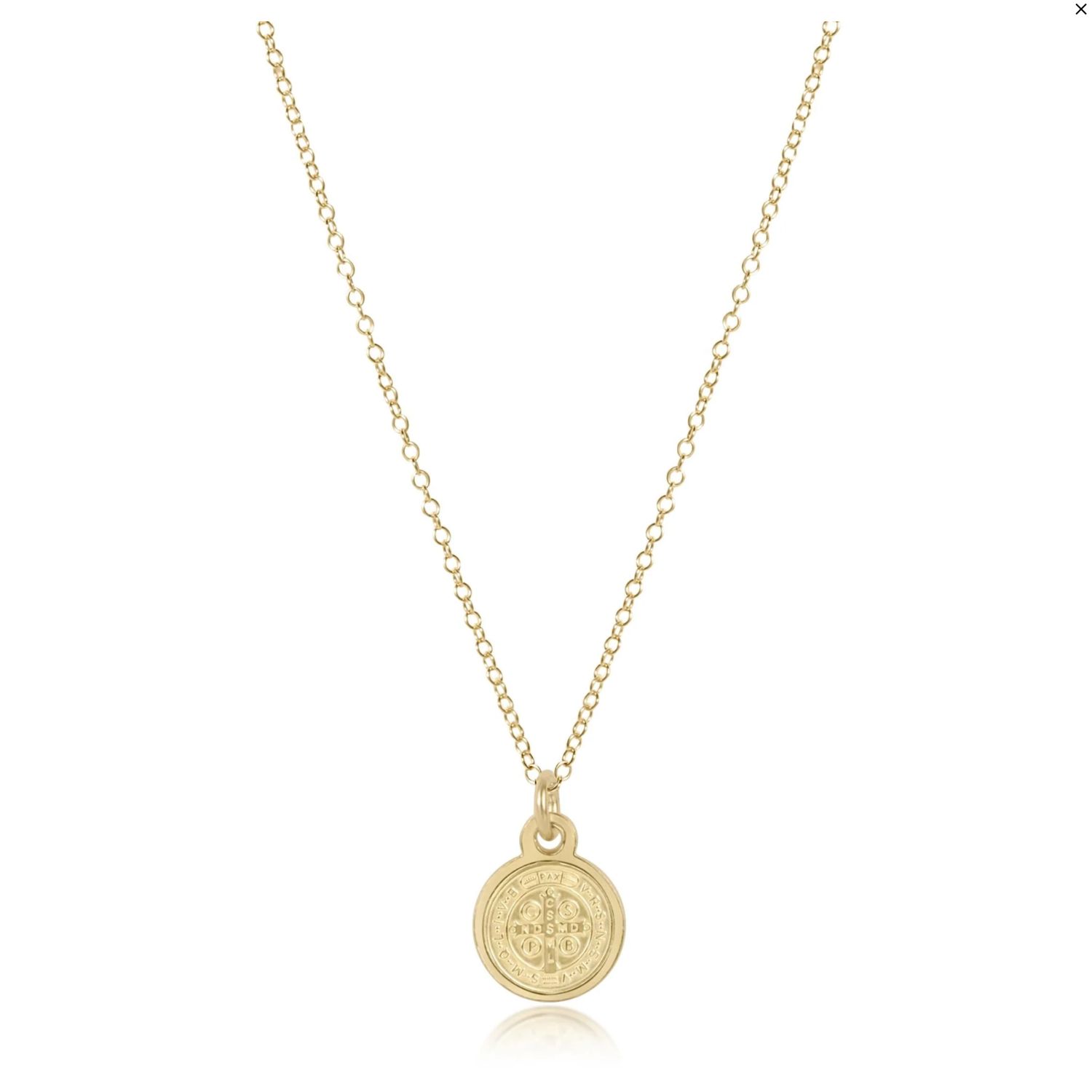 16&quot; Blessing Small Gold Disc Necklace