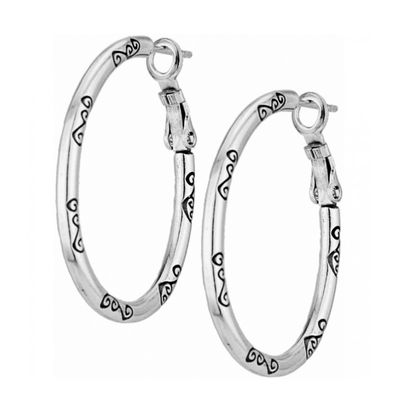 Oval Hoop Charm Earrings