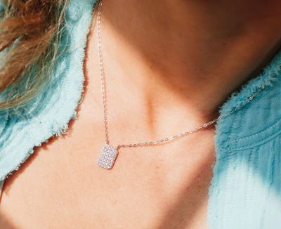 Mini Dog Tag Necklace Silver