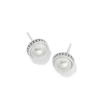 Pebble Dot Pearl Post Earrings