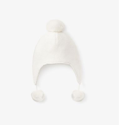 White Aviator Pom Hat