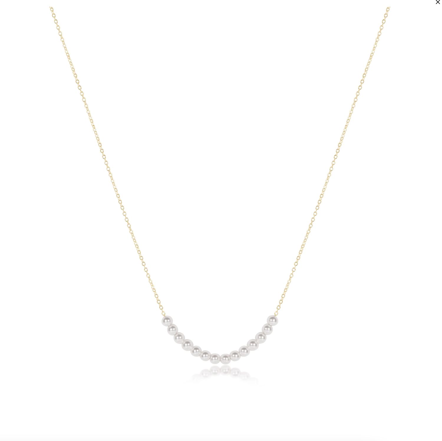 16&quot; Necklace Gold Classic Beaded Bliss 4mm Pearl