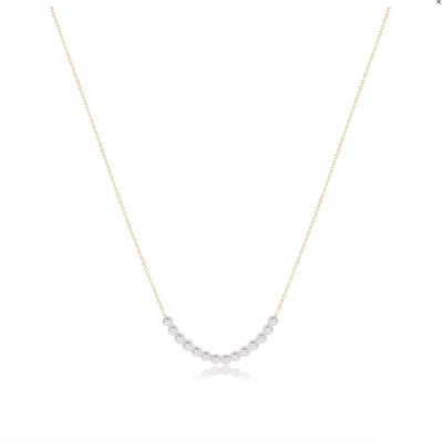 16" Necklace Gold Classic Beaded Bliss 4mm Pearl