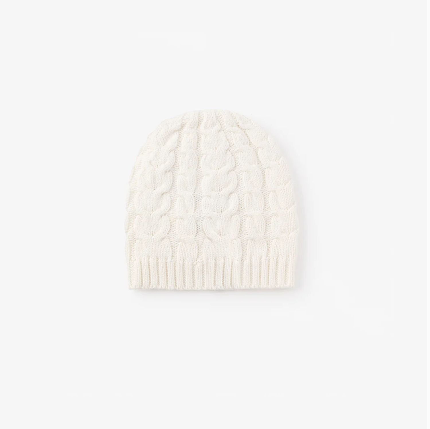 Whisper White Horseshoe Cable Hat