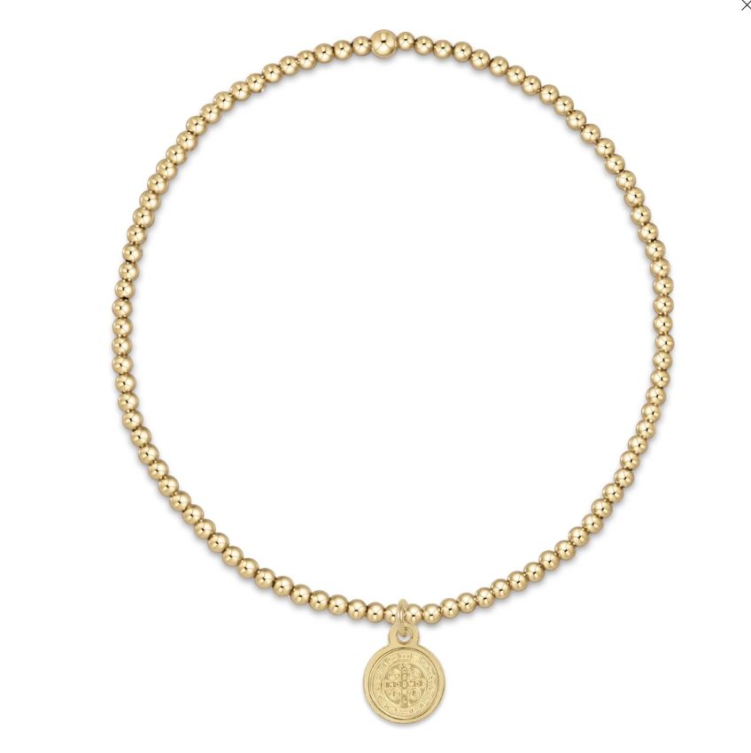 Enewton Classic 2mm Bead Blessing Small Gold Disc Bracelet