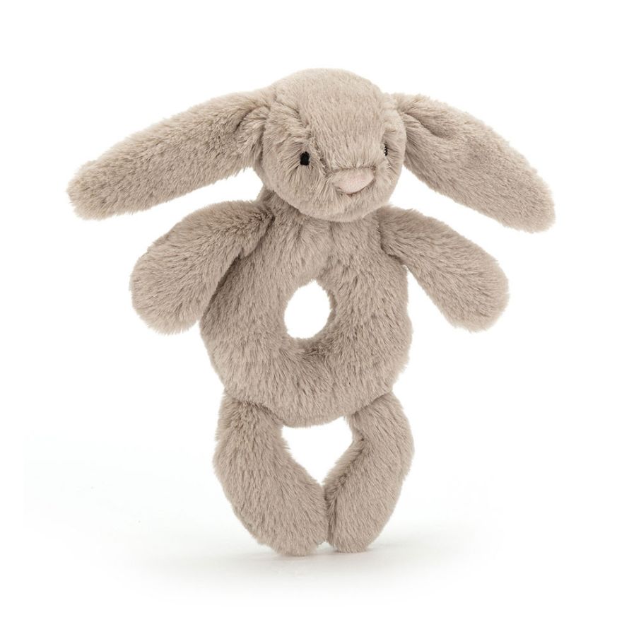 Bashful Beige Bunny Ring Rattle