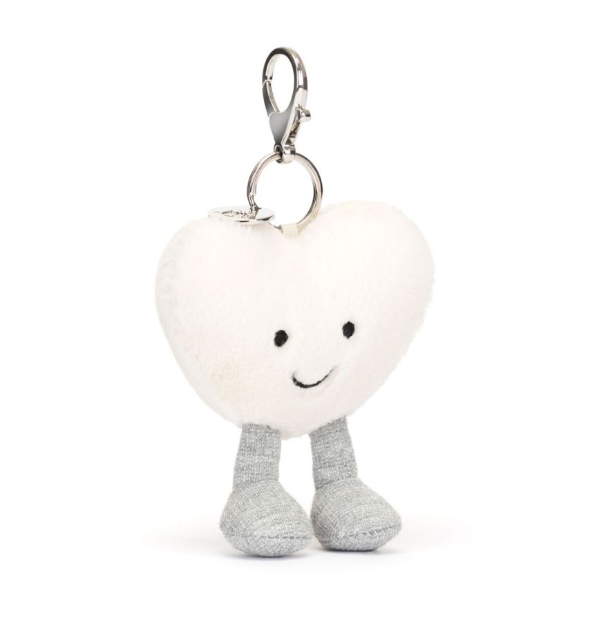 Jellycat Amuseables Cream Heart bag charm plush accessory at our boutique in Poughkeepsie NY
