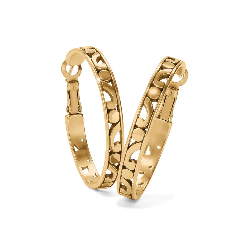 Gold Contempo Medium Hoop Earrings