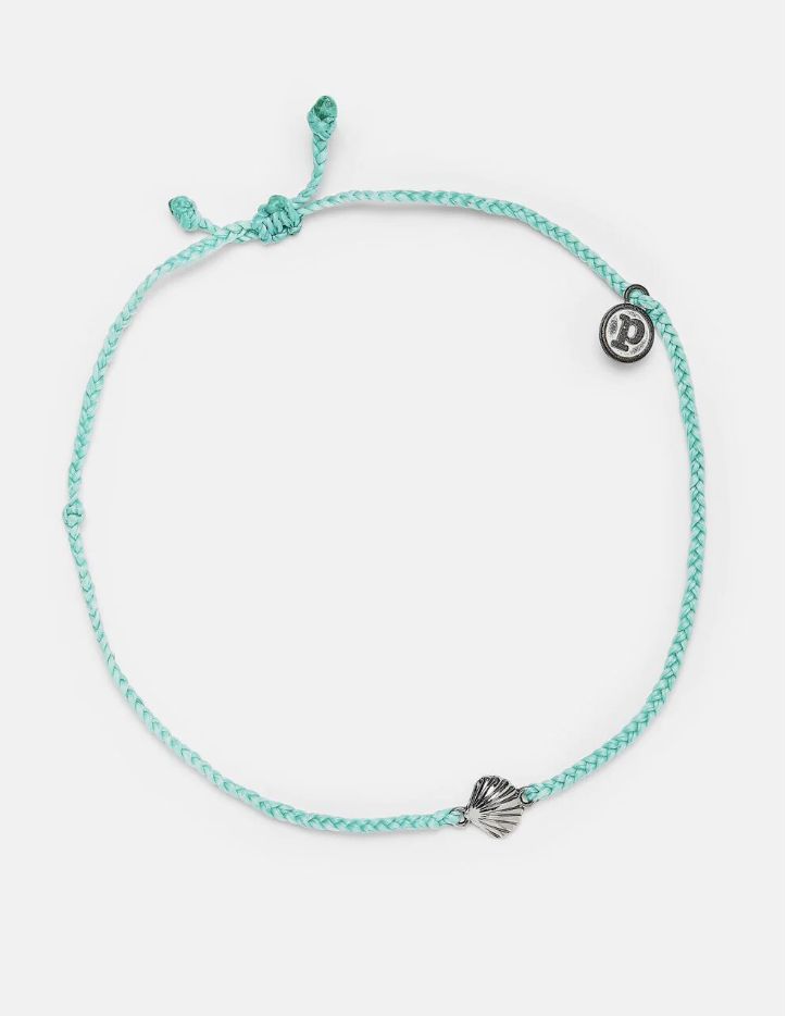 Scallop Charm Silver Anklet