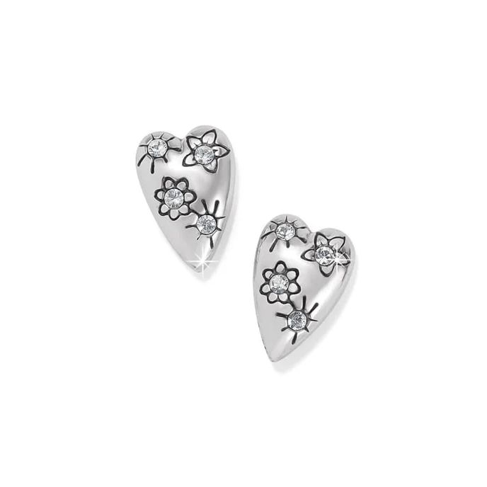 Sparkling Heart Mini Post Earrings