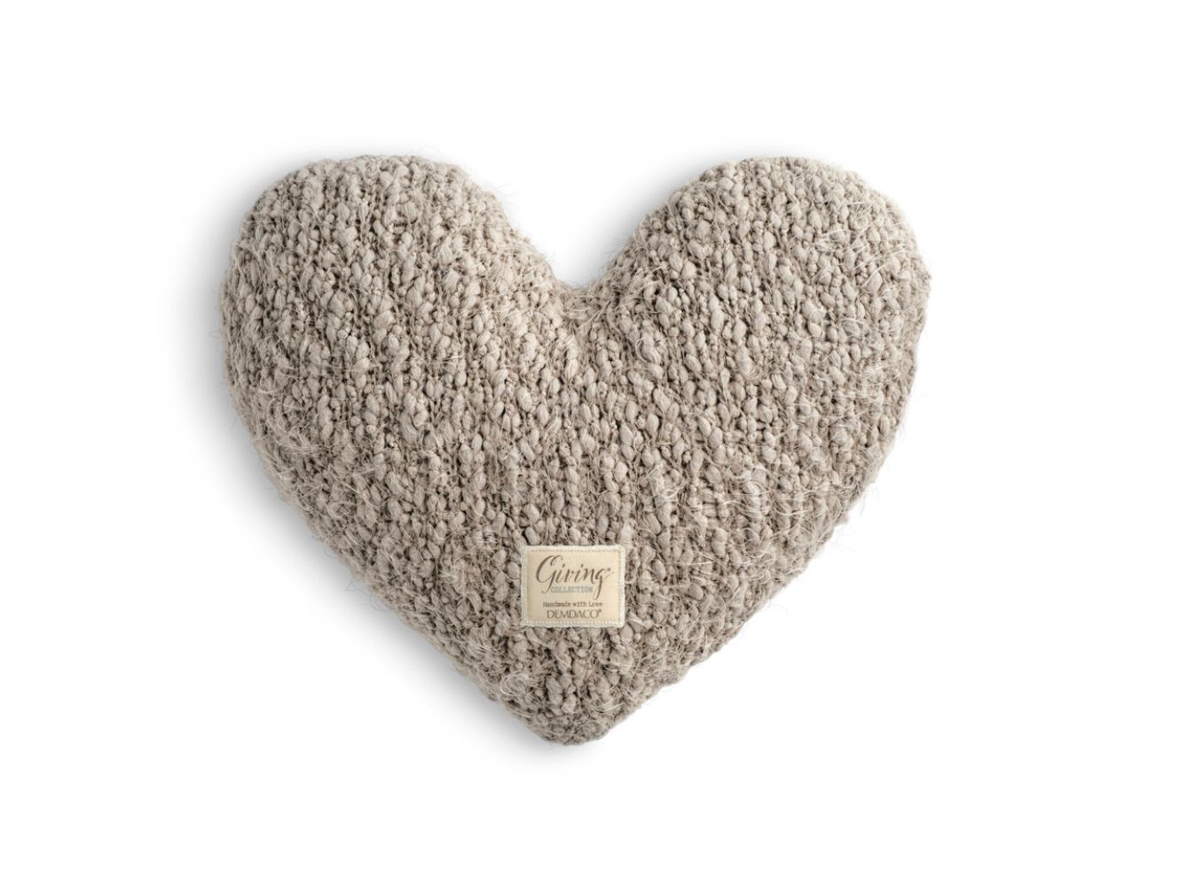 Taupe Giving Heart Weighted Pillow