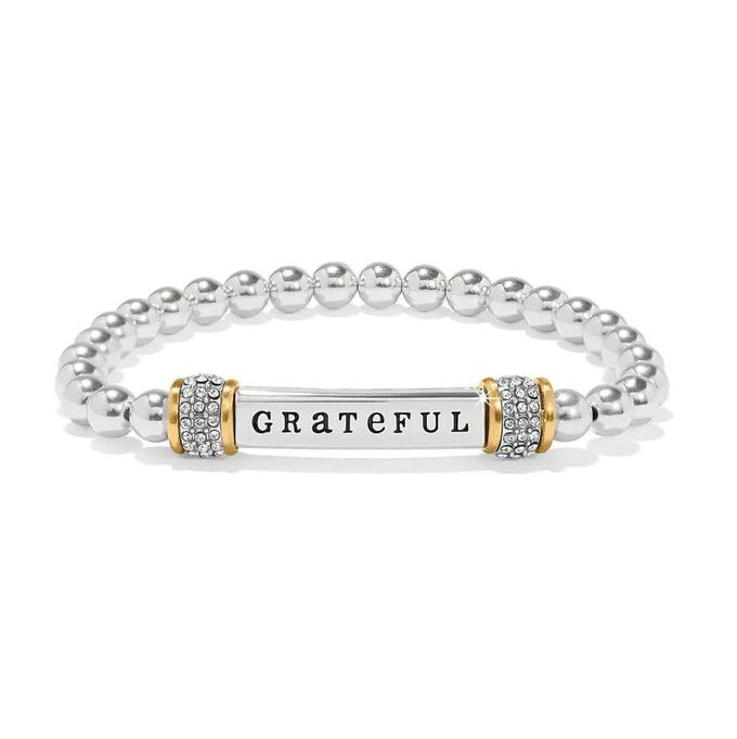 Meridian Grateful Two Tone Stretch Bracelet Grateful
