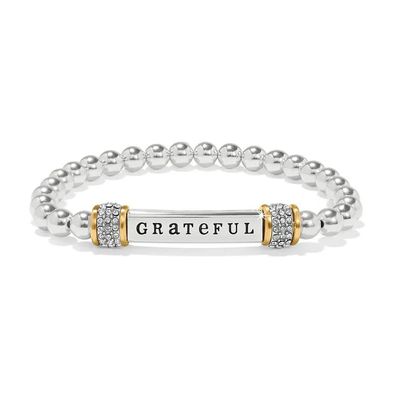 Meridian Grateful Two Tone Stretch Bracelet Grateful