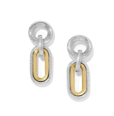 Ferrara Medici Two Tone Link Post Drop Earrings