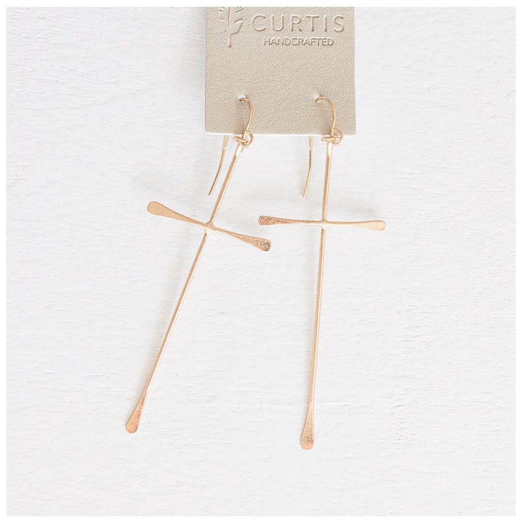 Ruby Cross Earrings