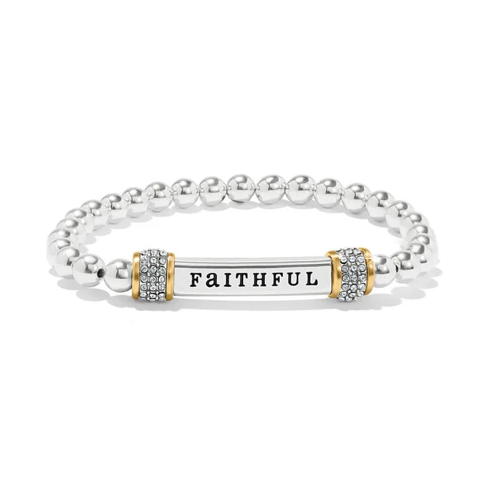 Meridian Faithful Two Tone Stretch Bracelet Faithful