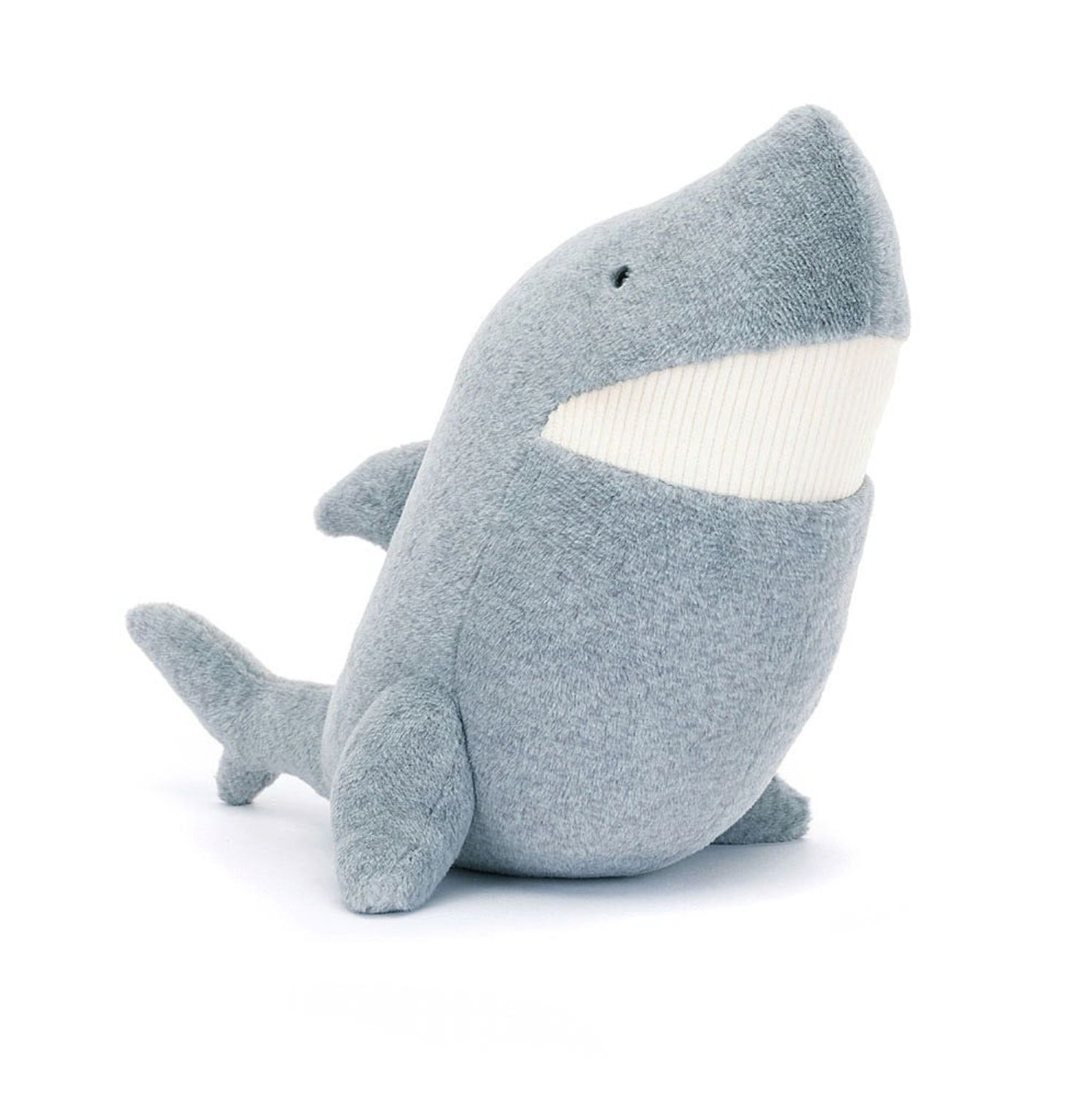 Jellycat Silvie Shark plush toy with soft gray fabric displayed at our boutique in Poughkeepsie NY
