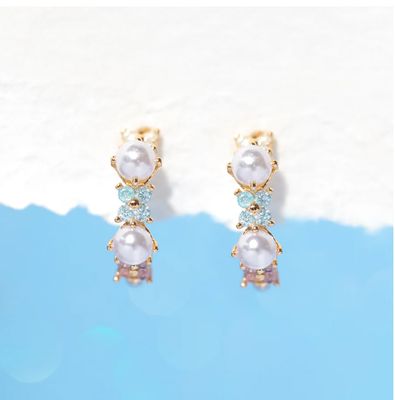 Pink Pearl Hoops