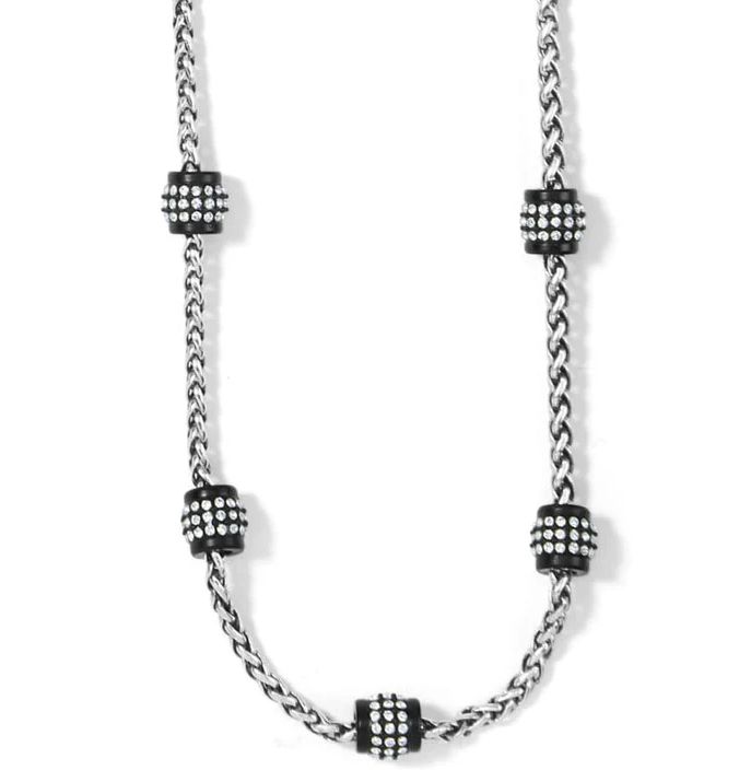 Meridian Petite Short Necklace Silver-Black