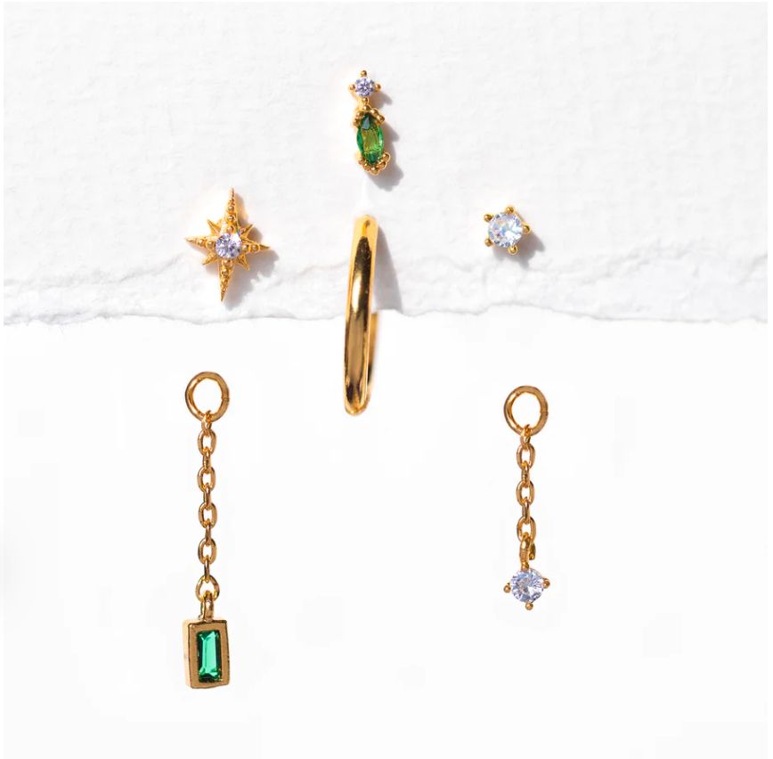 Emerald Dreamscape Interchangeable Earring Set