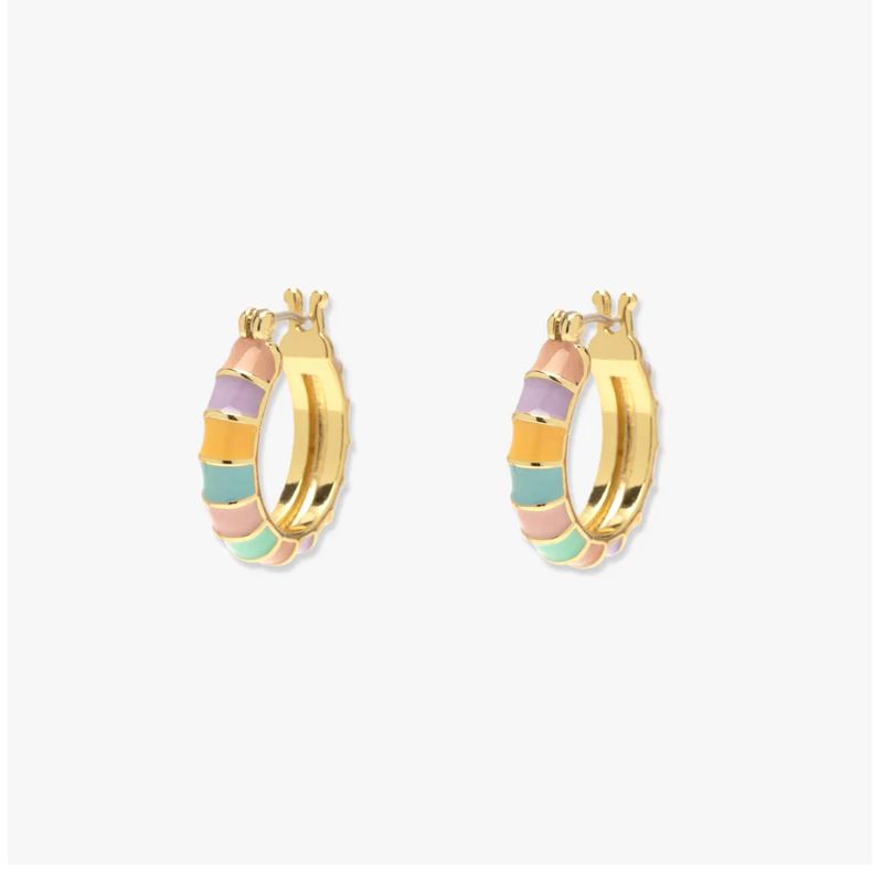 Sunset Striped Gold Hoop Earrings