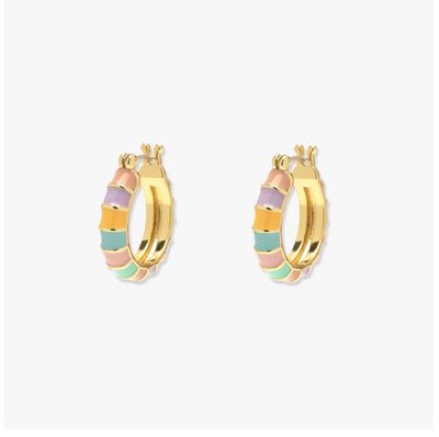 Sunset Striped Gold Hoop Earrings