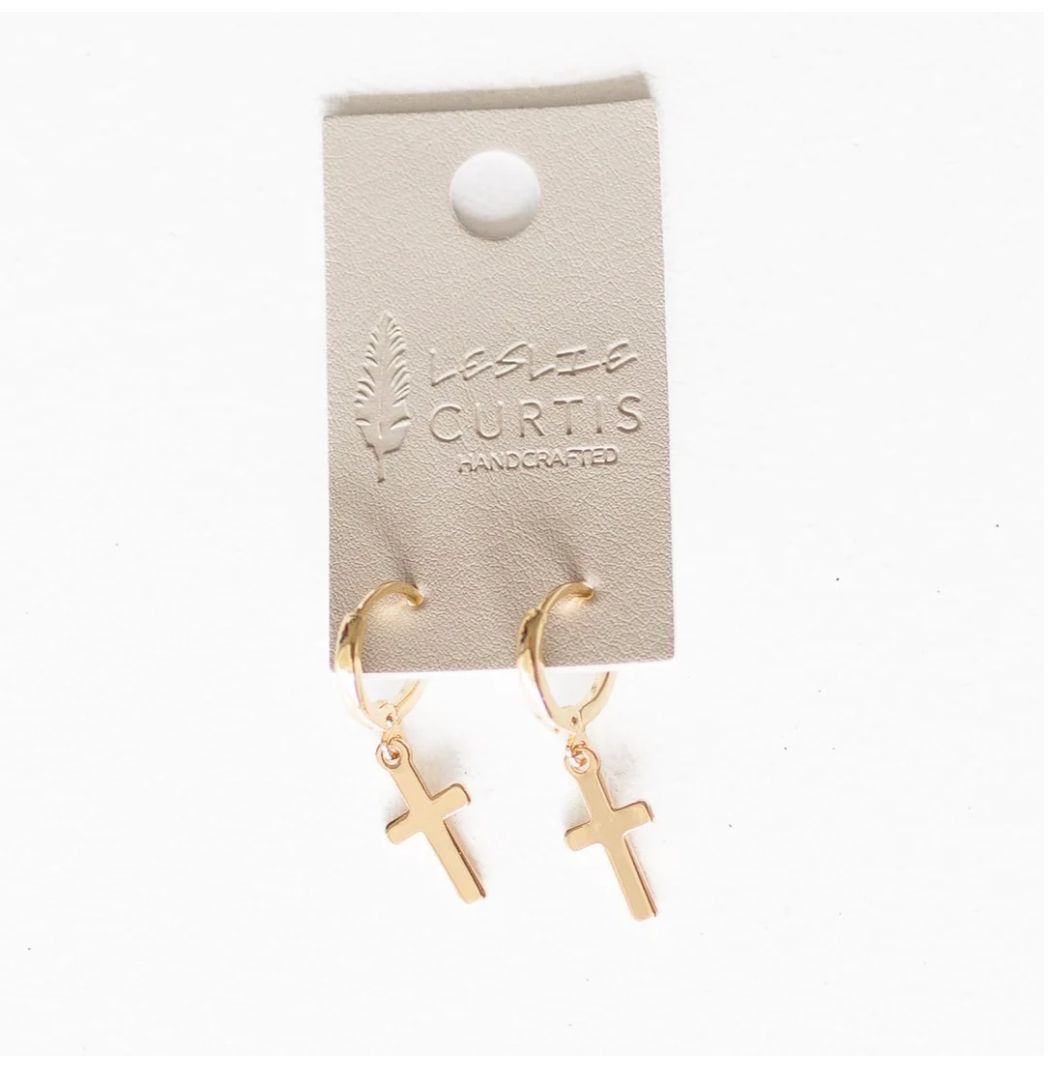 Grace Small Cross Hoop Earrings