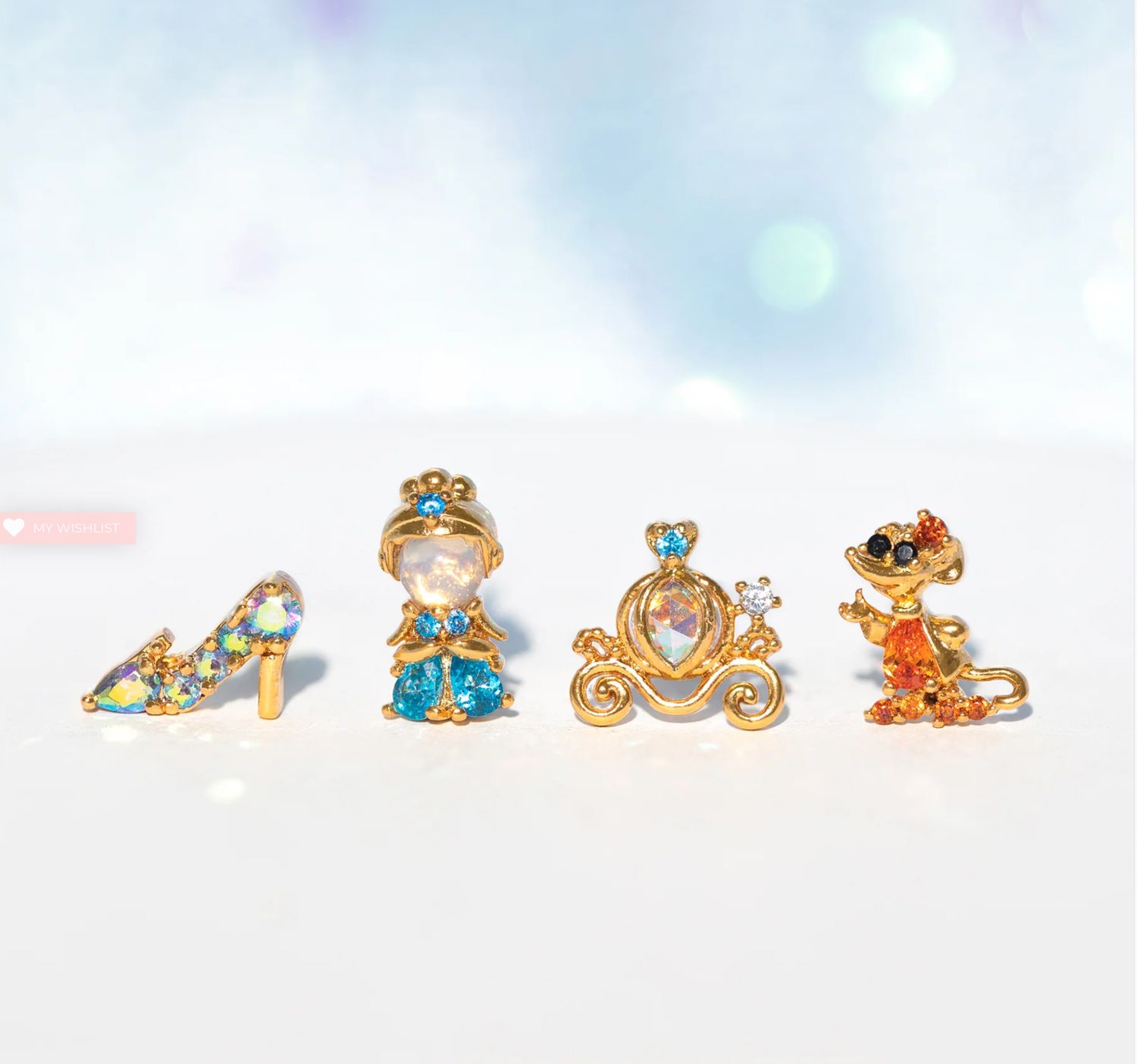 Disney Princess Cinderella Earring Set Gold