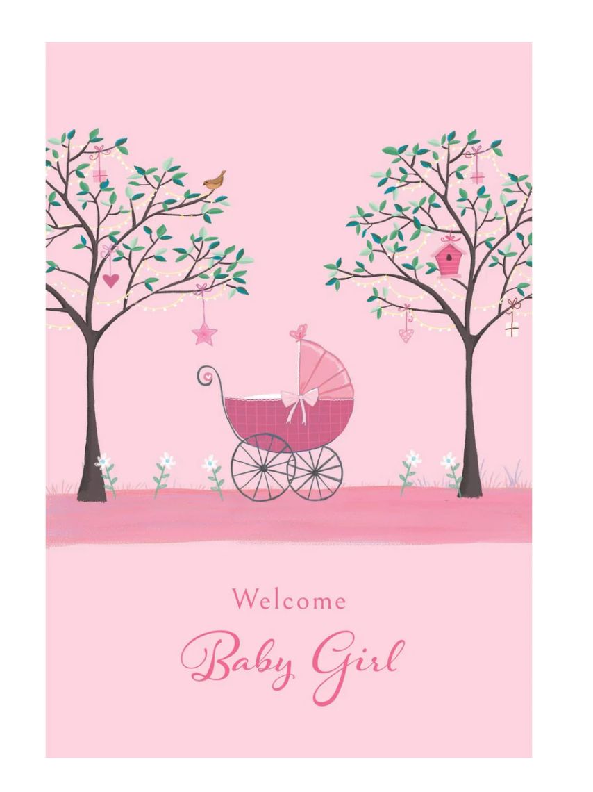 Carriage Baby Girl Card