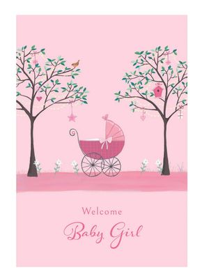 Carriage Baby Girl Card