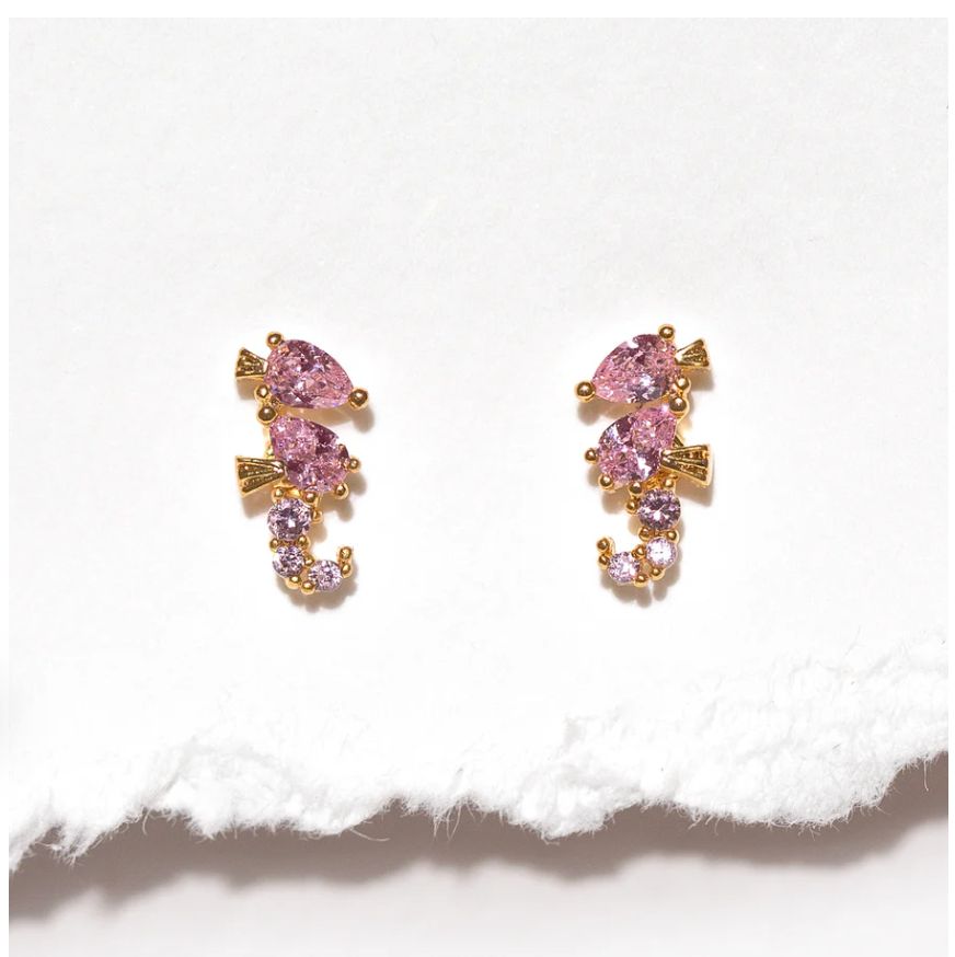 Sparkling Seahorse Studs
