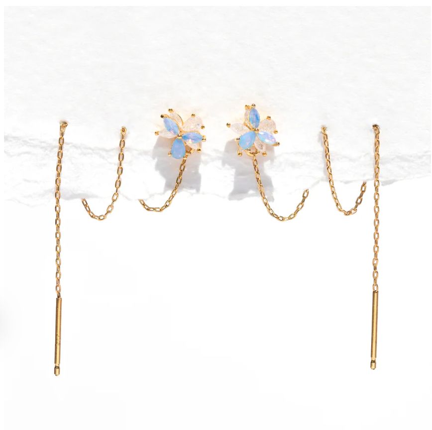 Bluebell Blossom Threader Earrings