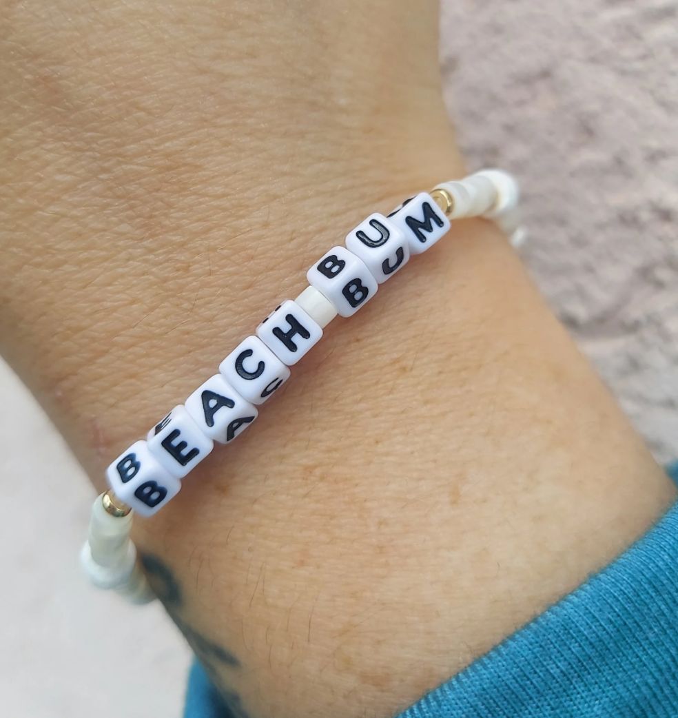 Beach Bum Teal Little Words Project Bracelet