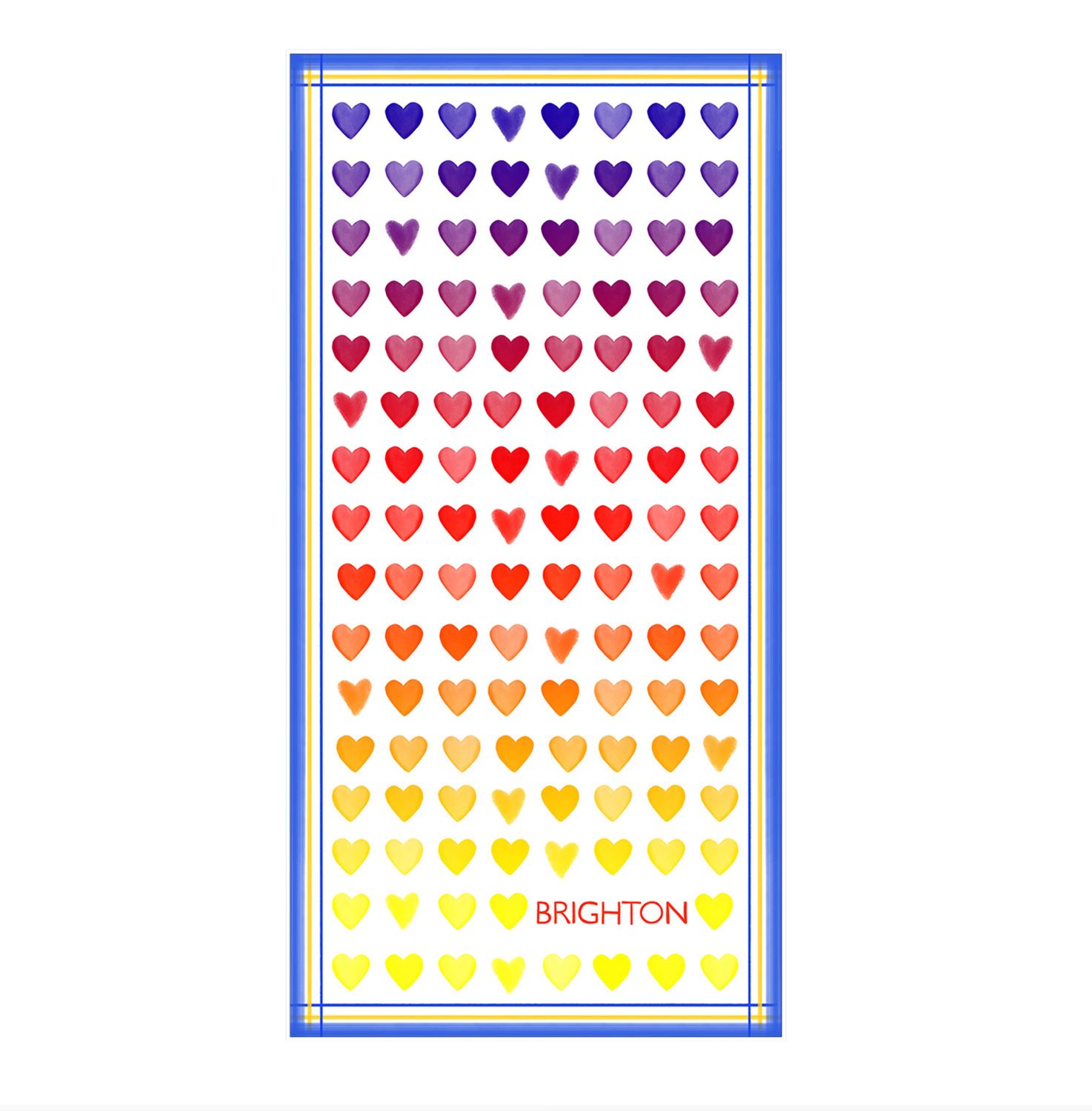 Ombre Heart Beach Towel