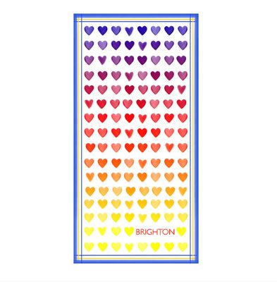 Ombre Heart Beach Towel