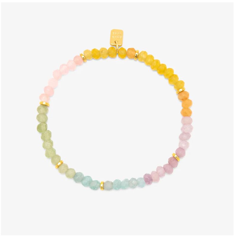 Ombre Rainbow Bead Stretch Bracelet