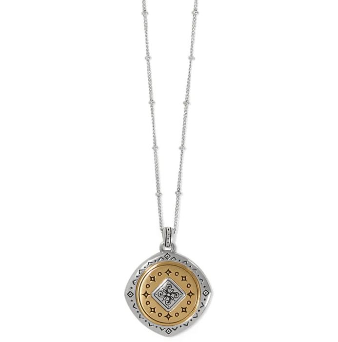 Mosaic Two Tone Pendant Necklace