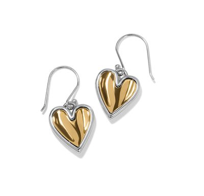 Cascade Heart Reversible French Wire Earrings