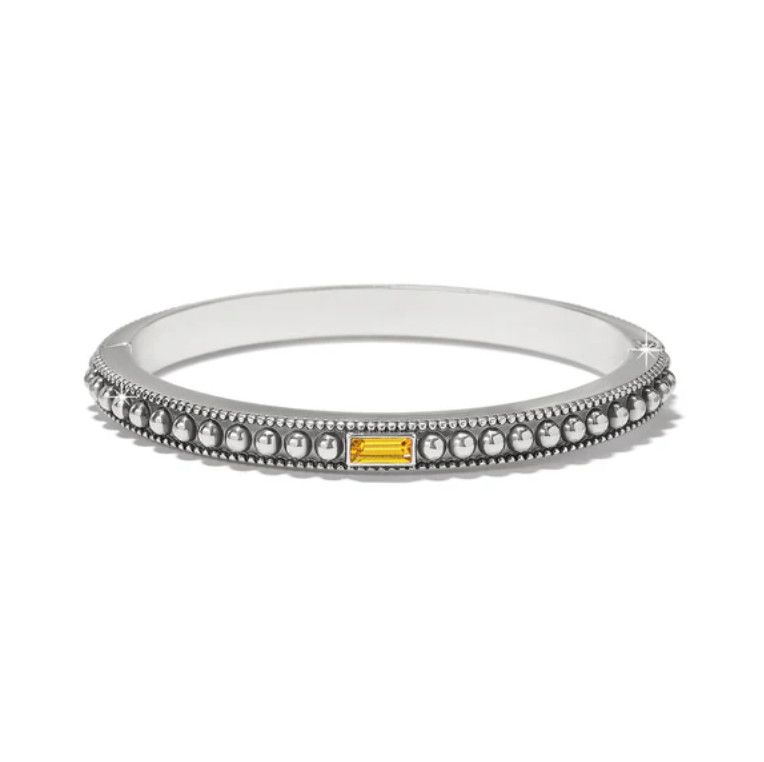 Pretty Tough Gem Hinged Bangle, Color: Light Topaz