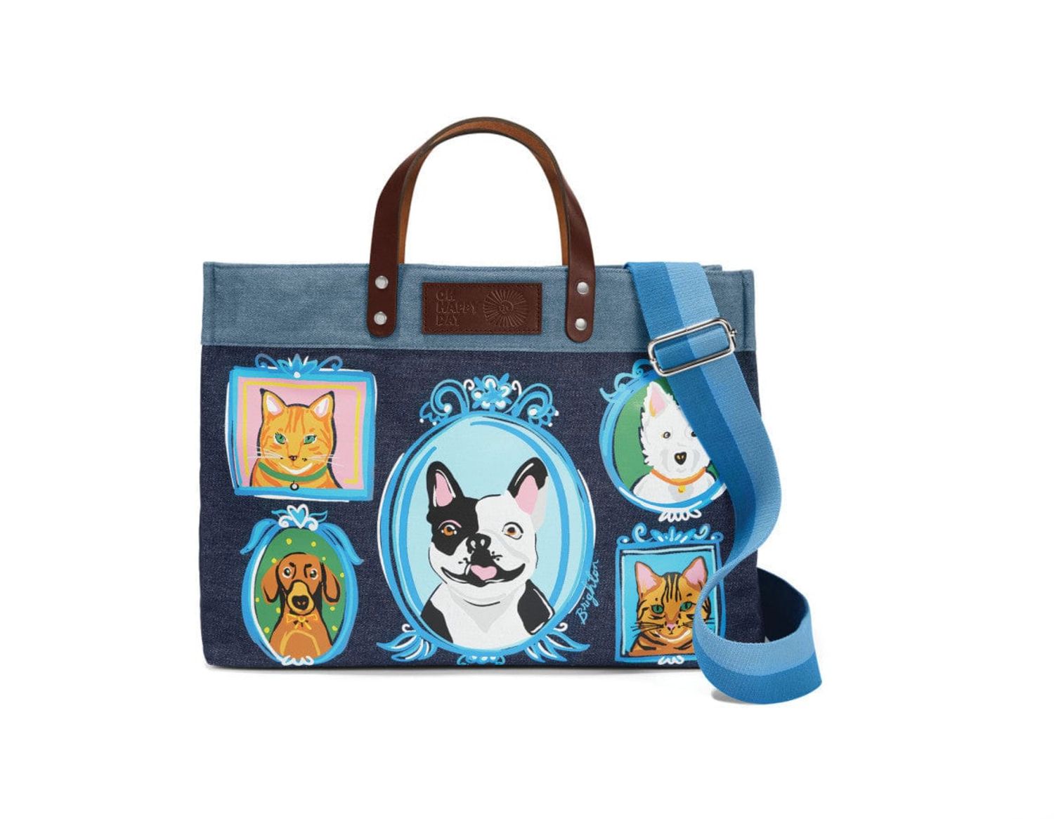 Fur Family East West Denim Denim Tote