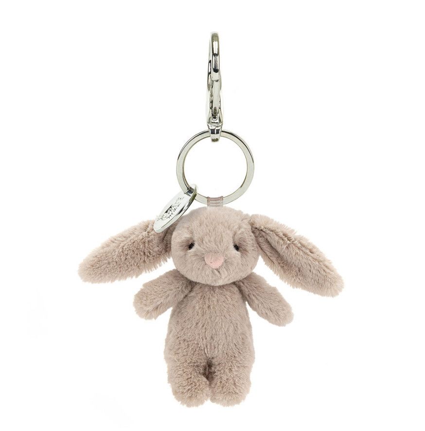 Jellycat Bashful Bunny Beige bag charm plush accessory at our boutique in Poughkeepsie NY
